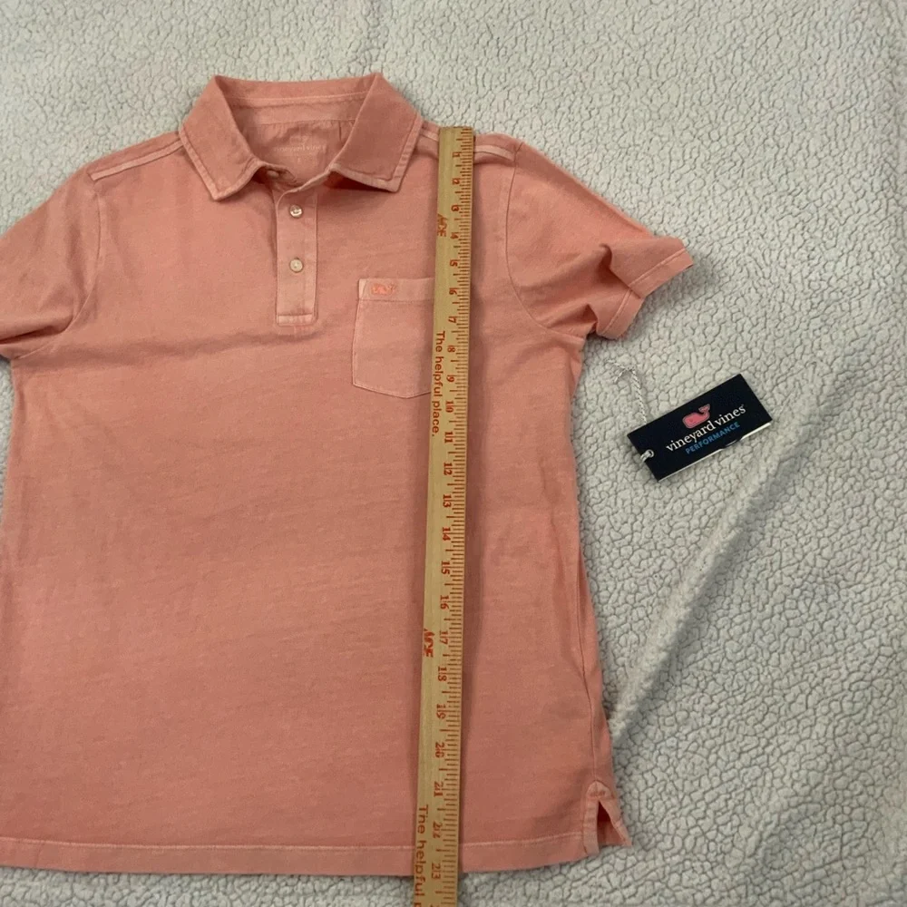 Vineyard Vines Performance Polo Shirt Boy’s L Pink Polo 100% Cotton Pocket New